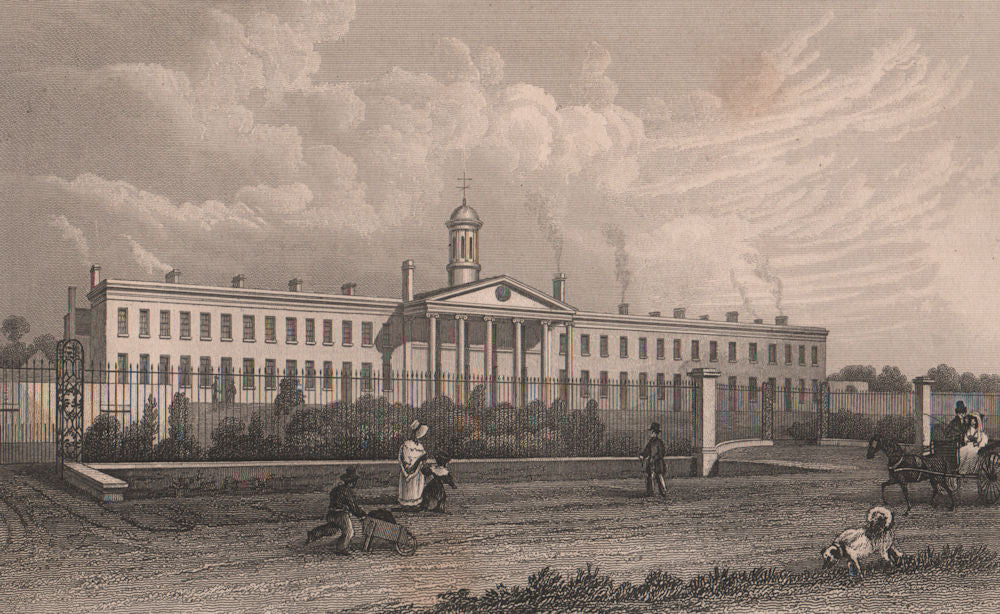 Licensed Victuallers Asylum, Old Kent Road, Peckham. London. BAYNES 1829 print